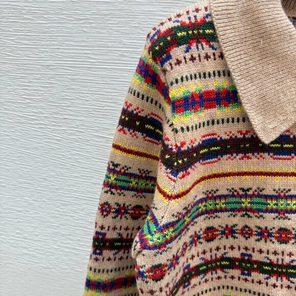 Polo Ralph Lauren Color-blocked striped collared knit long-sleeved cardigan - Picture 4 of 7